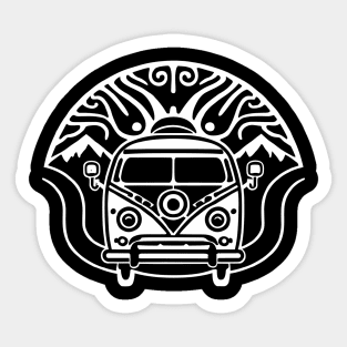 Line Art Van (White) Sticker